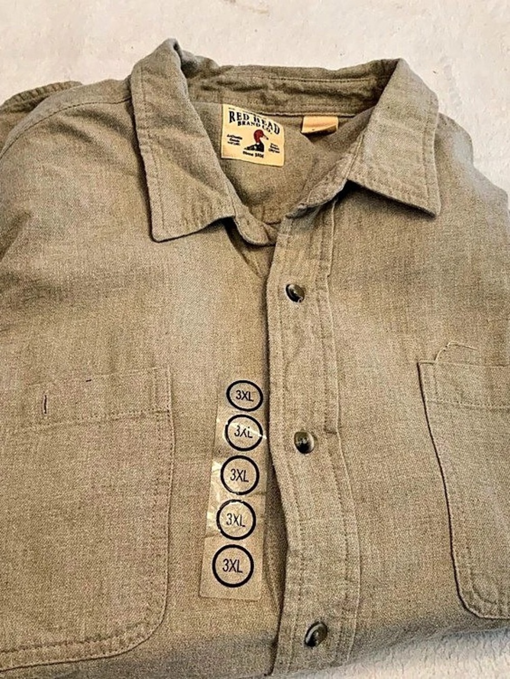 Red Head Casual Button Down Shirt in tan Size 3XL new ski 3389
